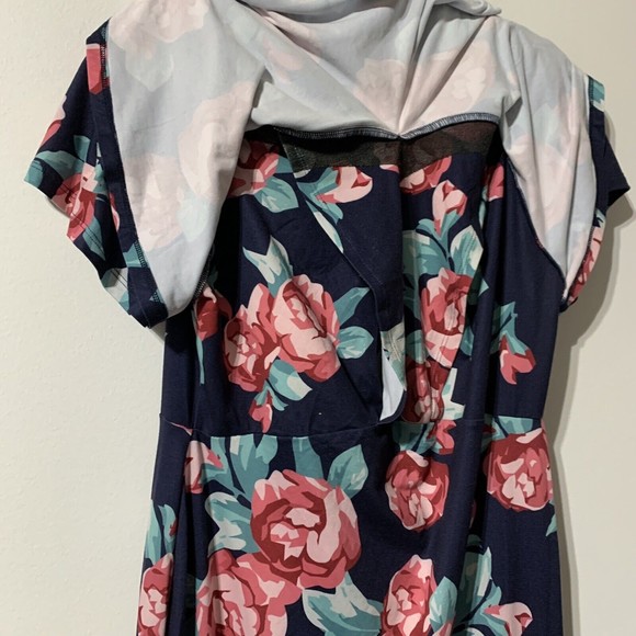 Kimi + Kai Women's Kathryn Maternity Dress Size S Flounce Hidden Nursing Panels - Picture 7 of 10